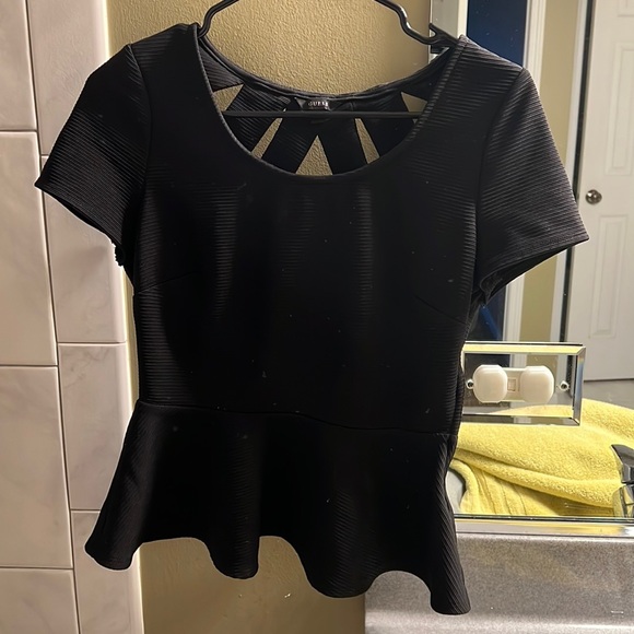 Guess Tops - Black, medium, Guess, peplum top